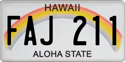 HI license plate FAJ211