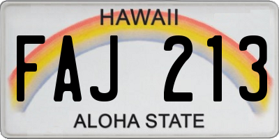 HI license plate FAJ213