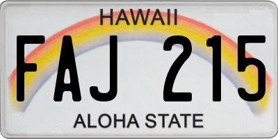 HI license plate FAJ215