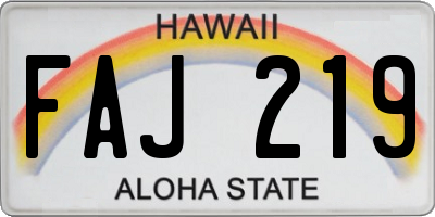 HI license plate FAJ219