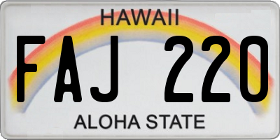 HI license plate FAJ220