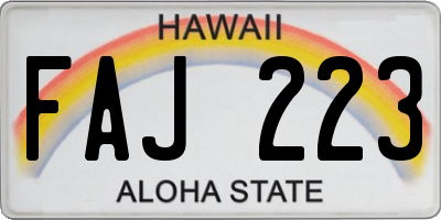 HI license plate FAJ223