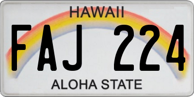 HI license plate FAJ224