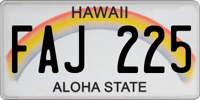 HI license plate FAJ225
