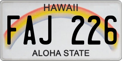 HI license plate FAJ226