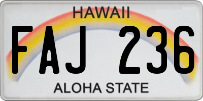 HI license plate FAJ236