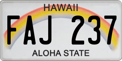 HI license plate FAJ237