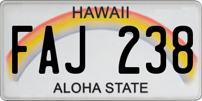 HI license plate FAJ238