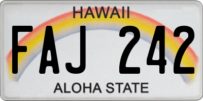 HI license plate FAJ242