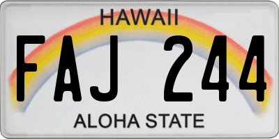 HI license plate FAJ244