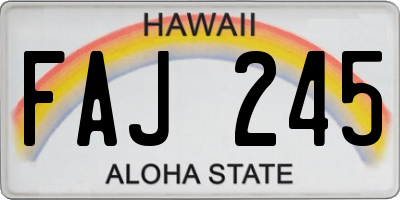 HI license plate FAJ245