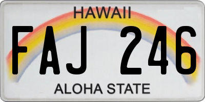 HI license plate FAJ246