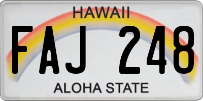 HI license plate FAJ248