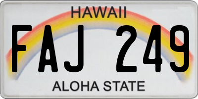 HI license plate FAJ249