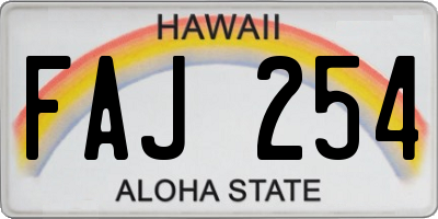 HI license plate FAJ254