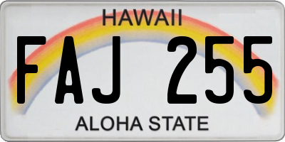 HI license plate FAJ255