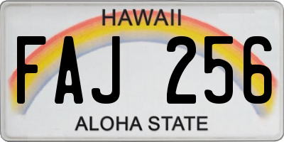 HI license plate FAJ256