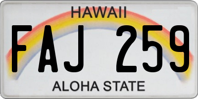 HI license plate FAJ259