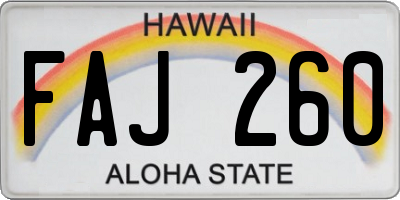HI license plate FAJ260