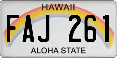 HI license plate FAJ261