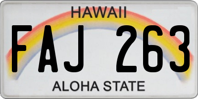 HI license plate FAJ263