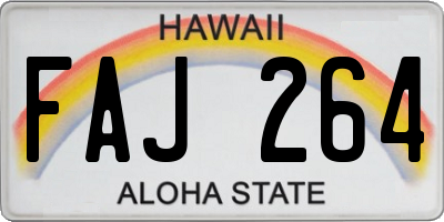 HI license plate FAJ264