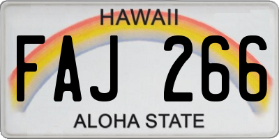 HI license plate FAJ266