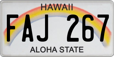 HI license plate FAJ267