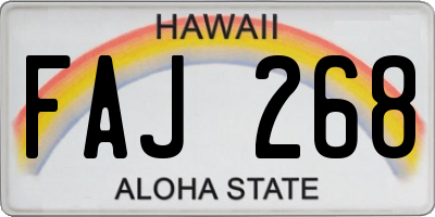 HI license plate FAJ268