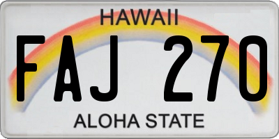 HI license plate FAJ270