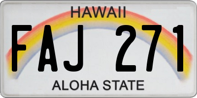 HI license plate FAJ271