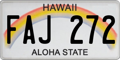 HI license plate FAJ272