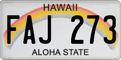 HI license plate FAJ273