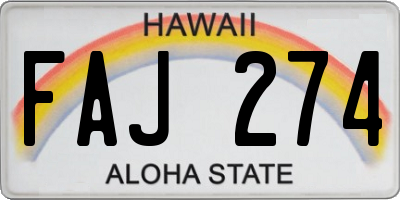 HI license plate FAJ274
