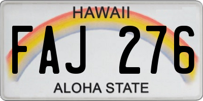 HI license plate FAJ276