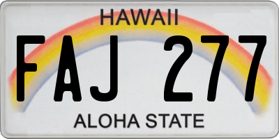 HI license plate FAJ277