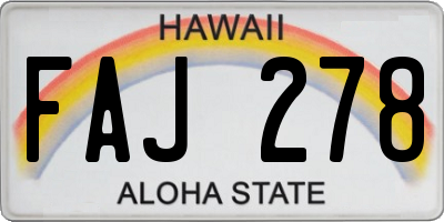 HI license plate FAJ278