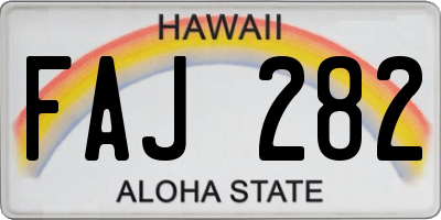 HI license plate FAJ282
