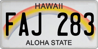 HI license plate FAJ283