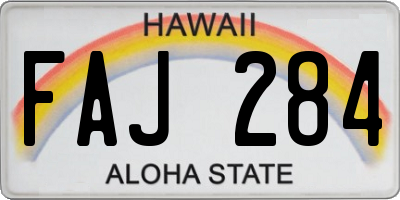 HI license plate FAJ284