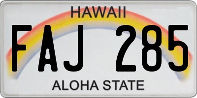HI license plate FAJ285