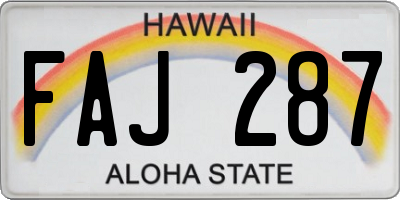 HI license plate FAJ287