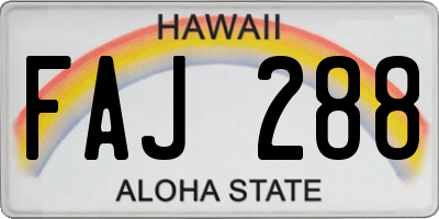 HI license plate FAJ288