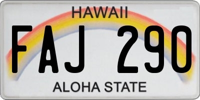 HI license plate FAJ290
