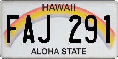 HI license plate FAJ291