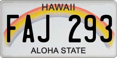 HI license plate FAJ293