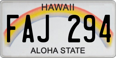 HI license plate FAJ294