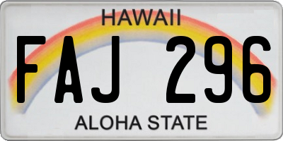 HI license plate FAJ296