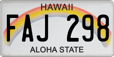 HI license plate FAJ298
