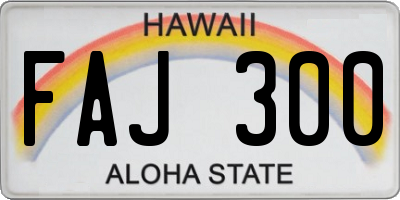 HI license plate FAJ300